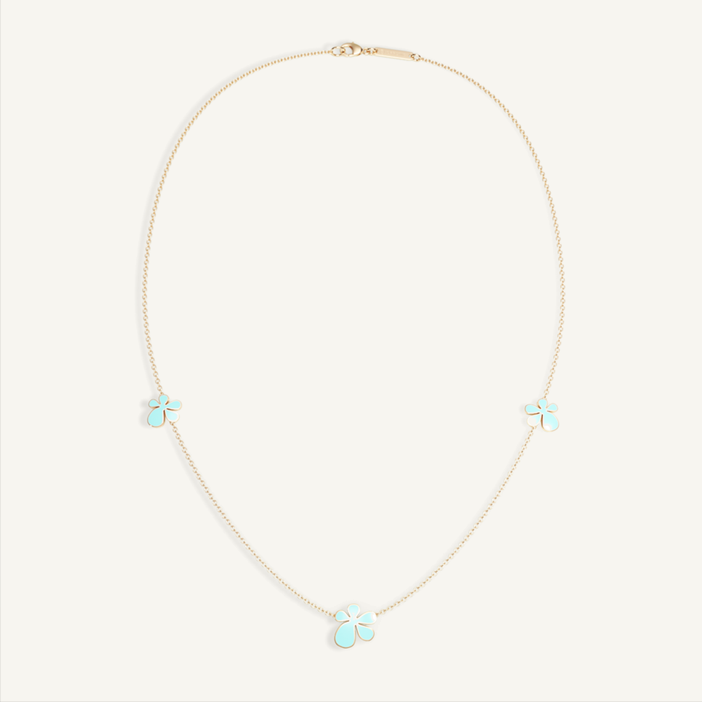Gisela Enamel Trilogy Necklace – Electric Turquoise product view 4