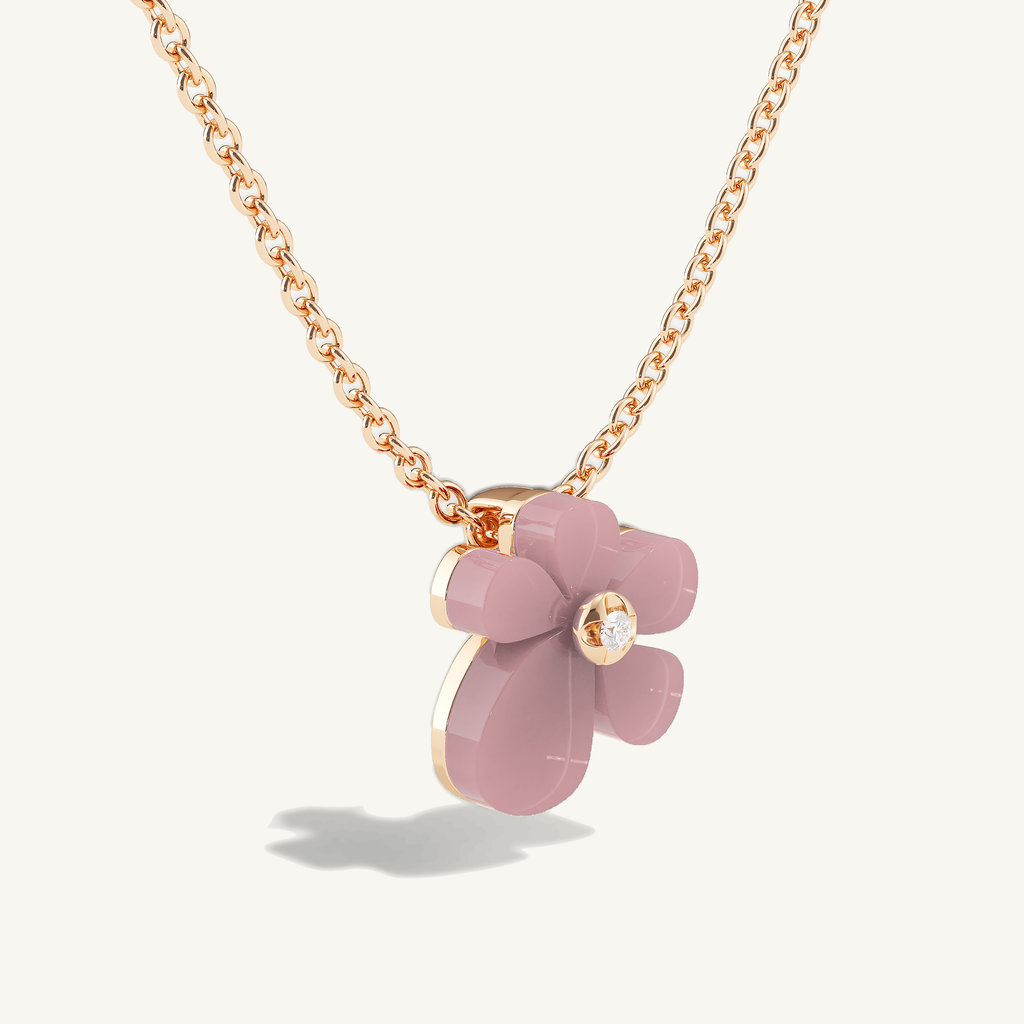 Gisela Rose Quartz Solitaire Necklace