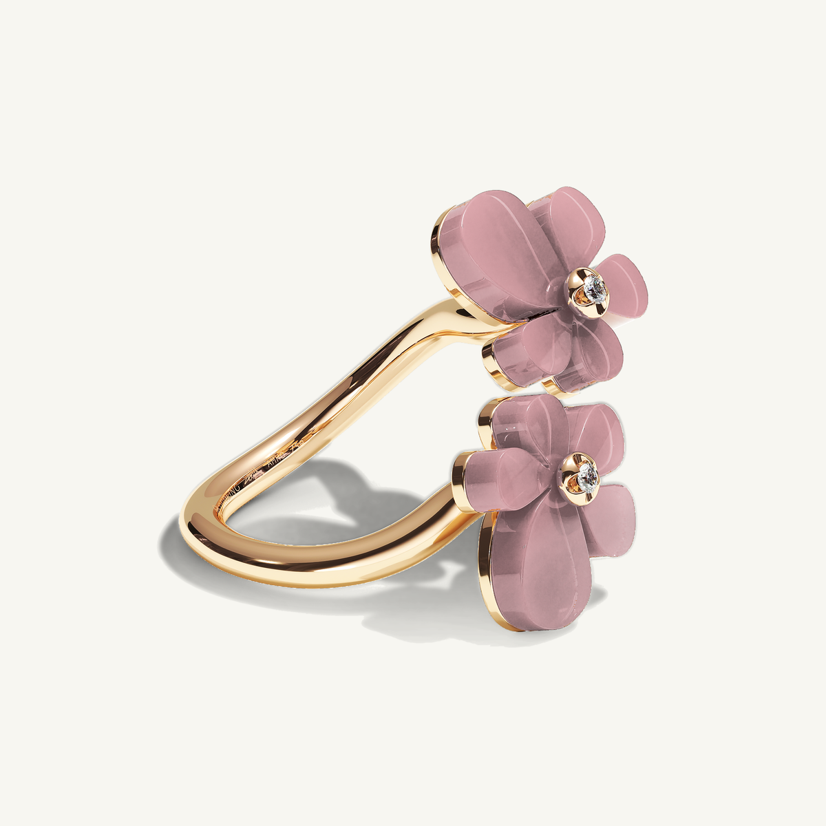 Gisela Rose Quartz Siblings Ring