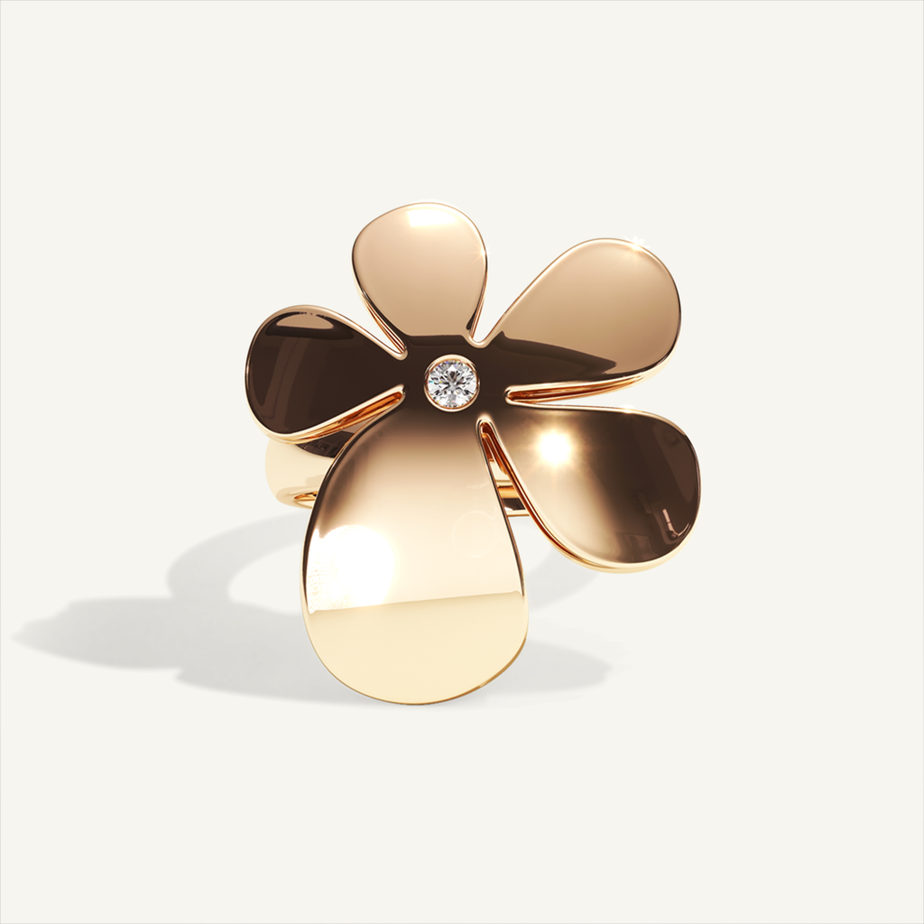Gisela Grand Flower Ring – Rose Gold product view 1