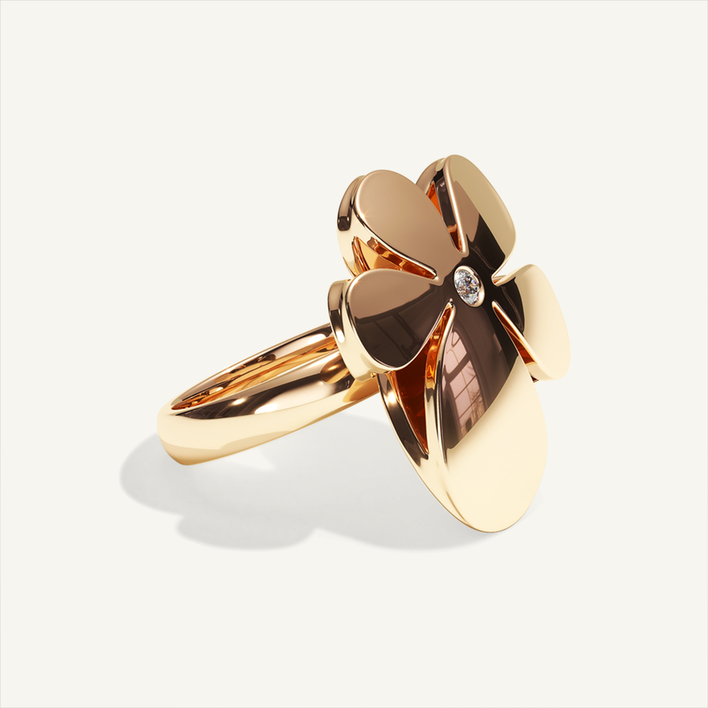 Gisela Grand Flower Ring – Rose Gold product view 2