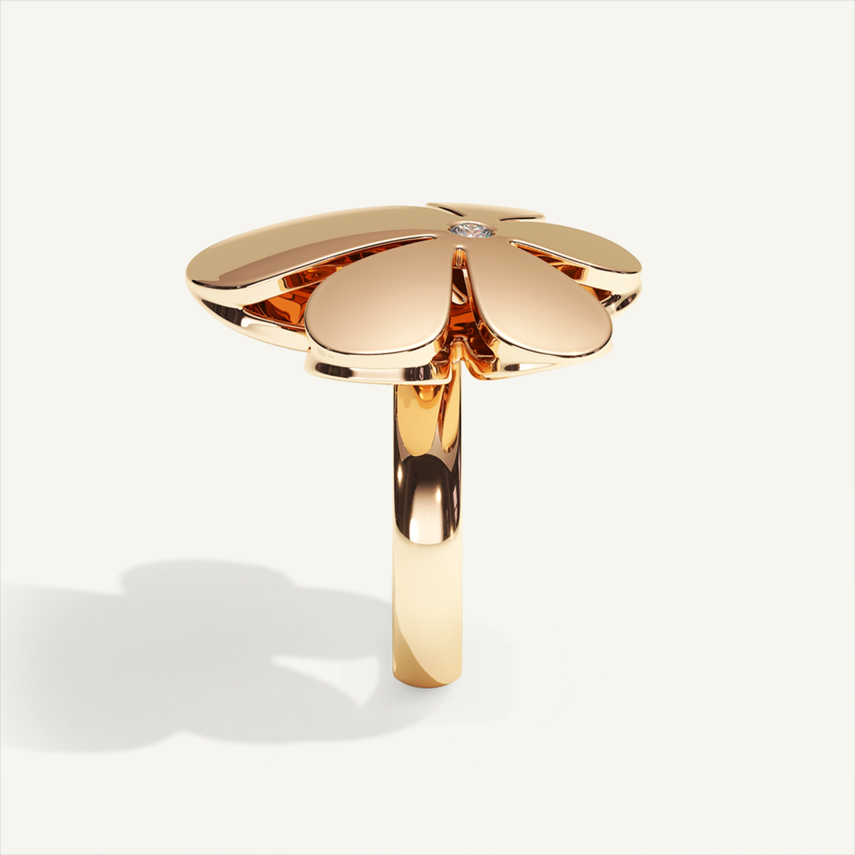 Gisela Grand Flower Ring – Rose Gold product view 4