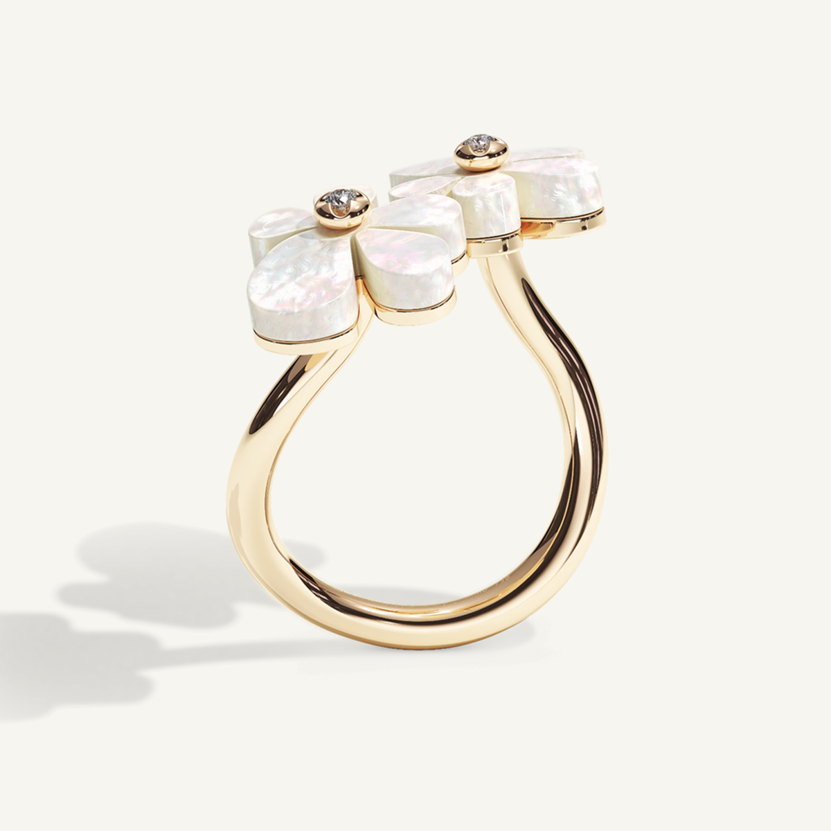 Gisela Mother of Pearl Siblings Ring – refined mother of pearl, product view 3