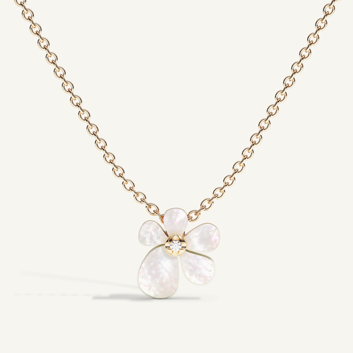 Gisela Mother of Pearl Solitaire Necklace