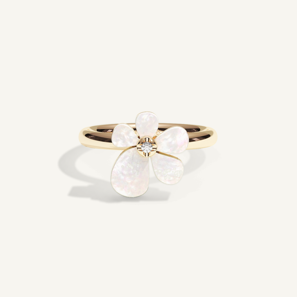 Gisela Mother of Pearl Solitaire Ring – refined mother of pearl, product view 1