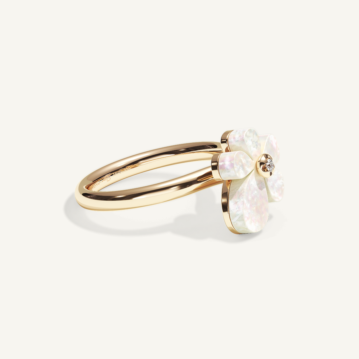 Gisela Mother of Pearl Solitaire Ring – refined mother of pearl, product view 2