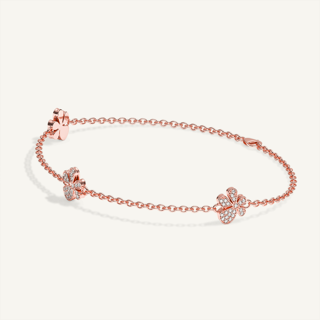 Gisela Pavé Flower Bracelet – Rose Gold product view 1
