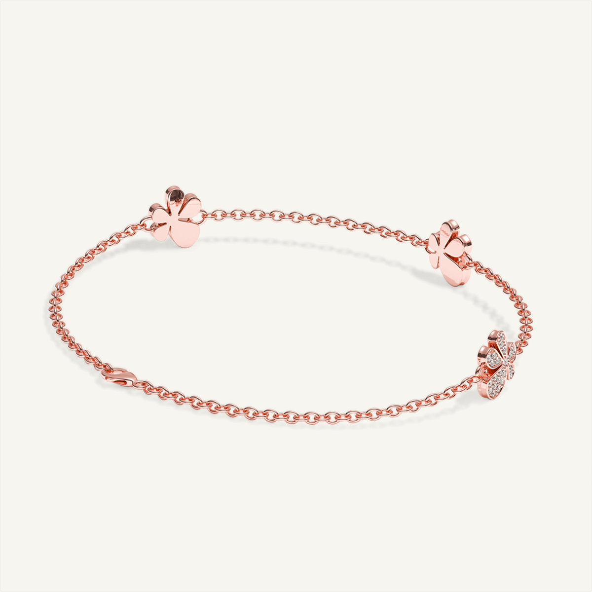 Gisela Pavé Flower Bracelet – Rose Gold product view 2