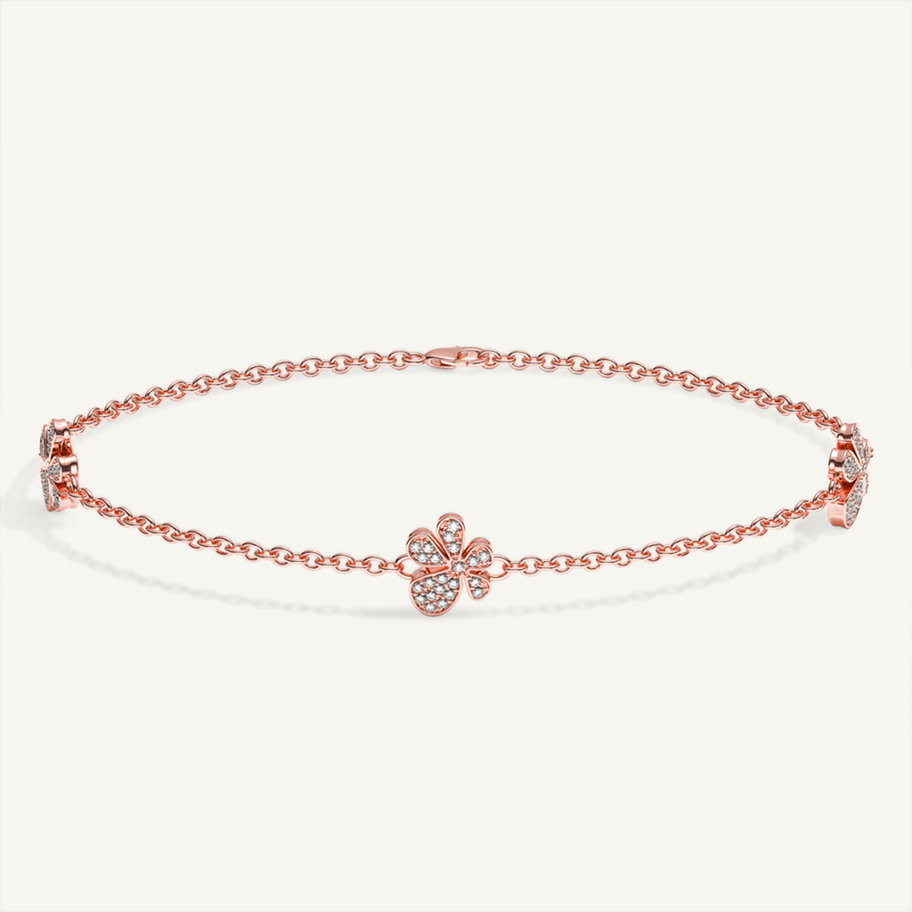 Gisela Pavé Flower Bracelet – Rose Gold product view 3