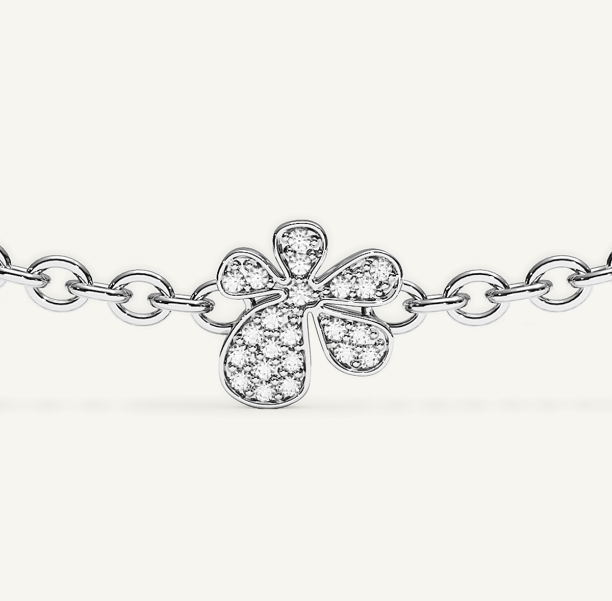 Gisela Pavé Flower Necklace – White Gold product view 1
