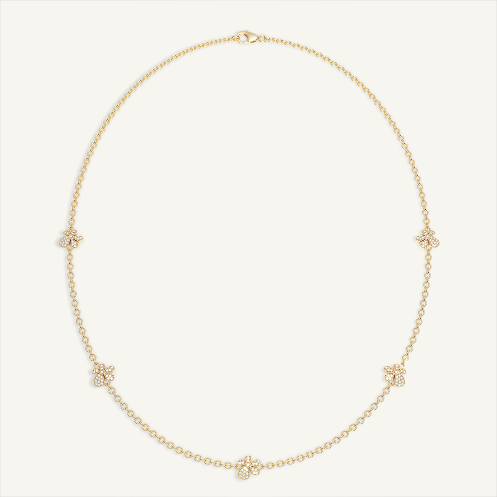 Gisela Pavé Flower Necklace – Yellow Gold product view 2