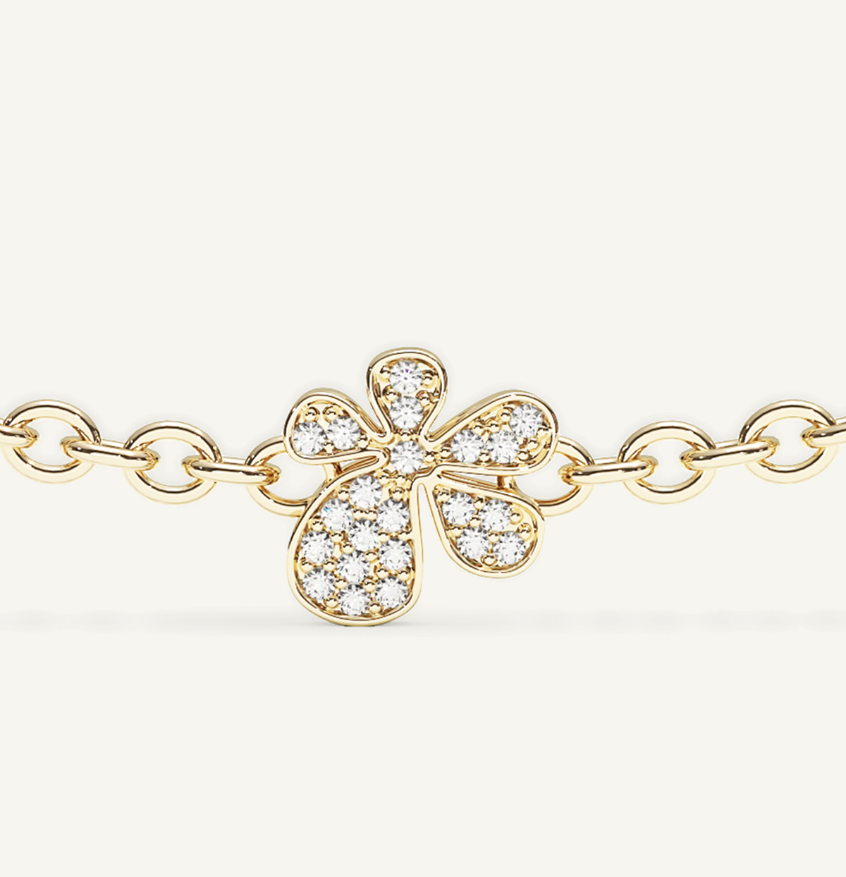 Gisela Pavé Flower Necklace – Yellow Gold product view 4