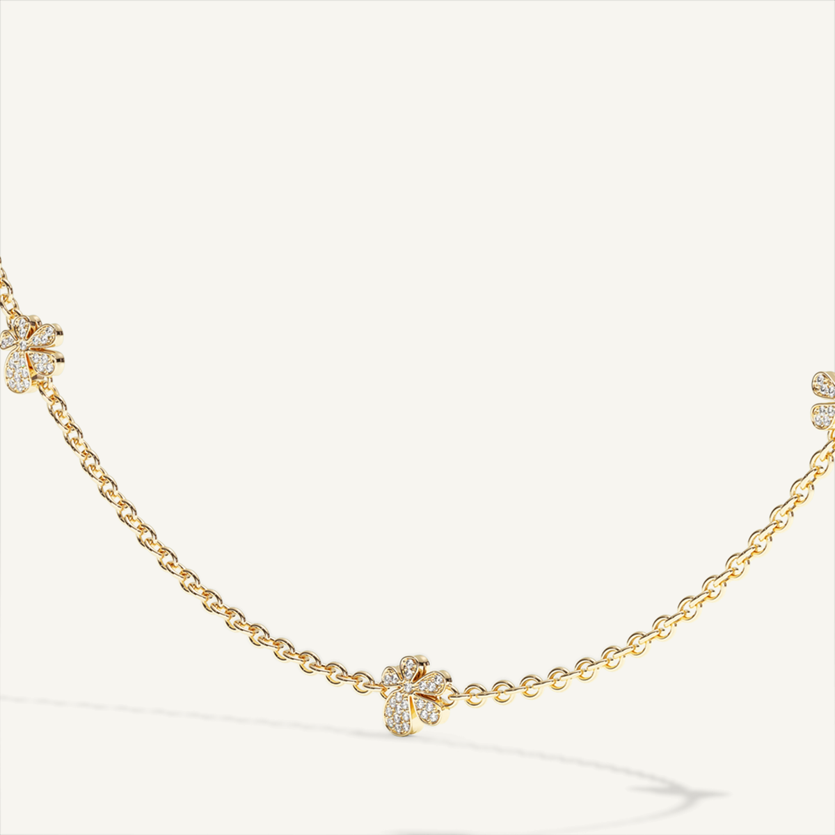 Gisela Pavé Flower Necklace – Yellow Gold product view 5