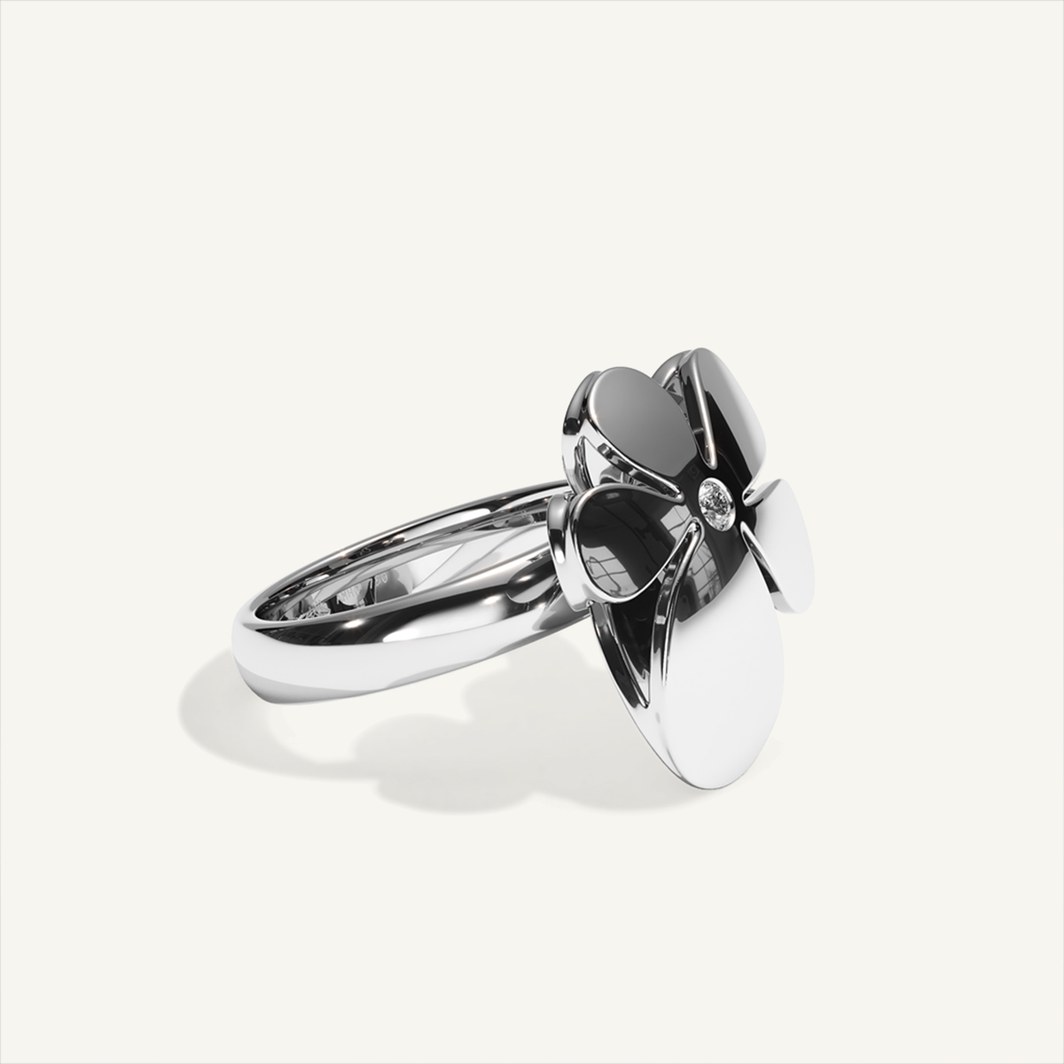 Gisela Petit Flower Ring – White Gold product view 2