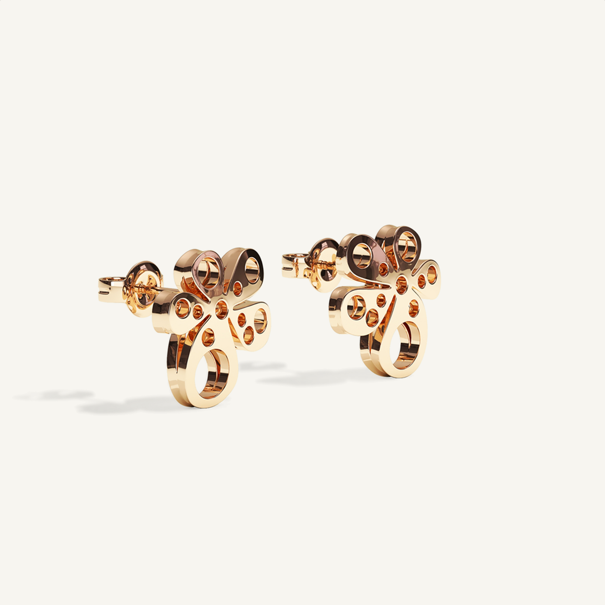 Gisela Void Flower Studs –  product view 4