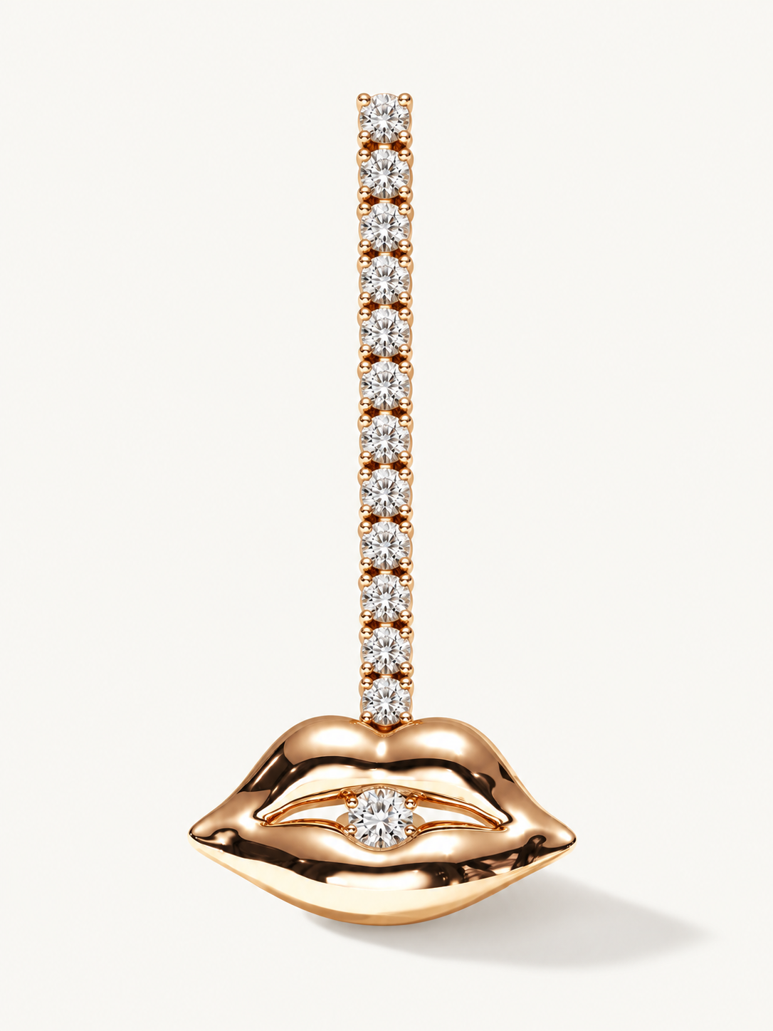 Grand Diamond Bite Chandelier – rose gold studio view