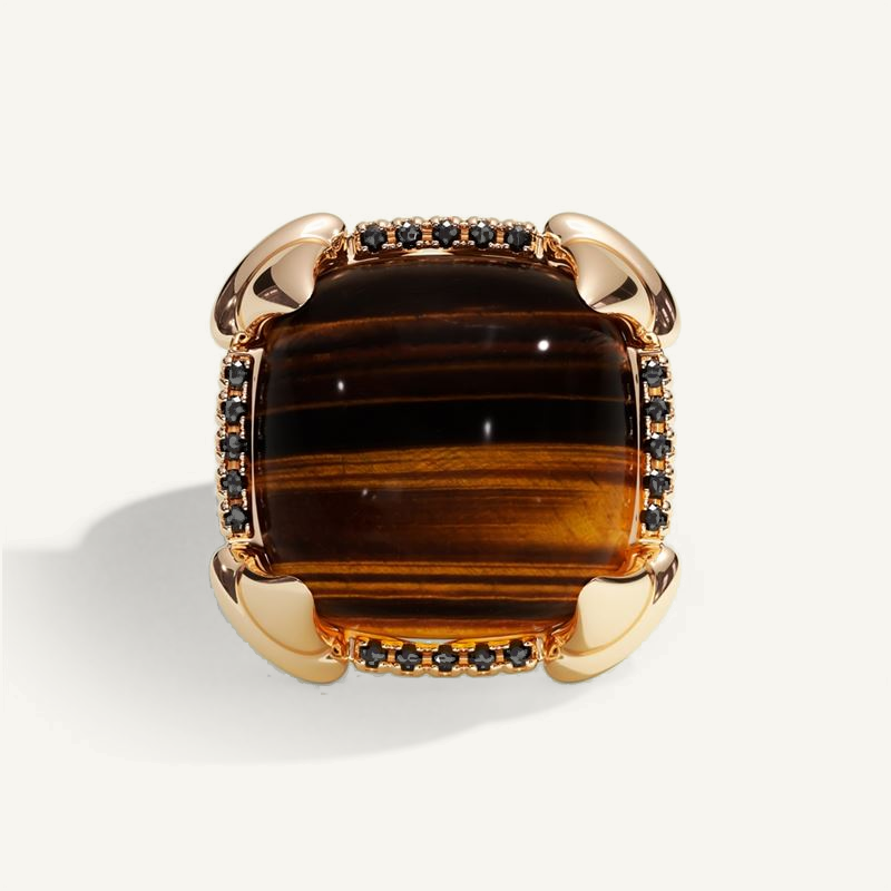 Griffe Ring Tiger Eye – 18K Rose Gold – view-0