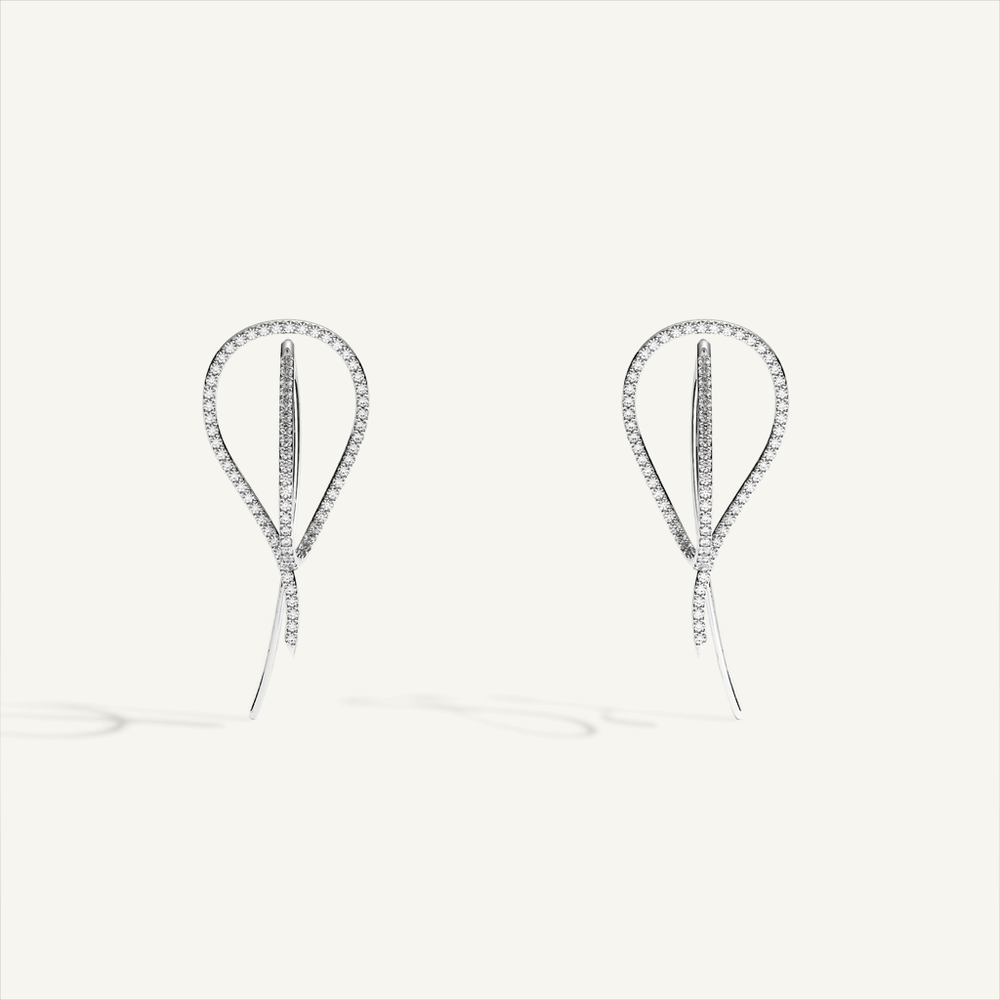 DEEP TEAL Pavé Earrings — product view
