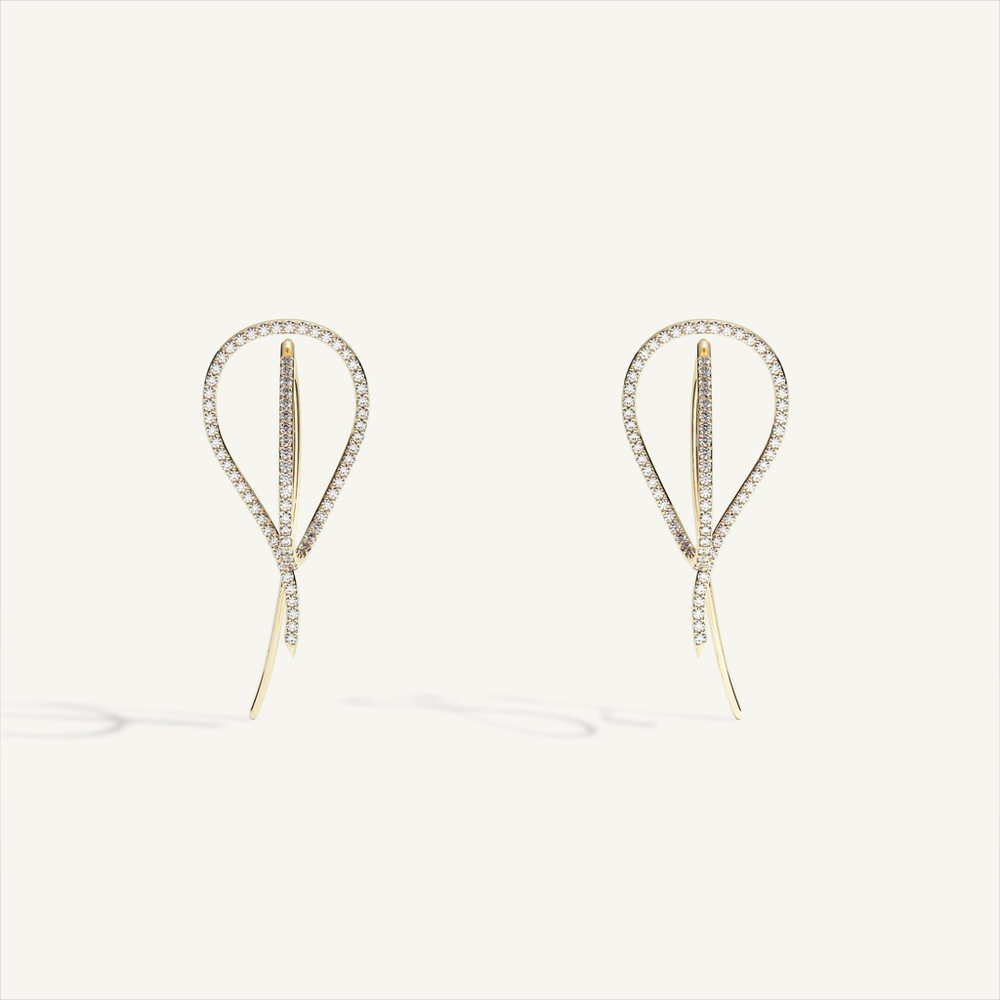 DEEP TEAL Pavé Earrings — product view