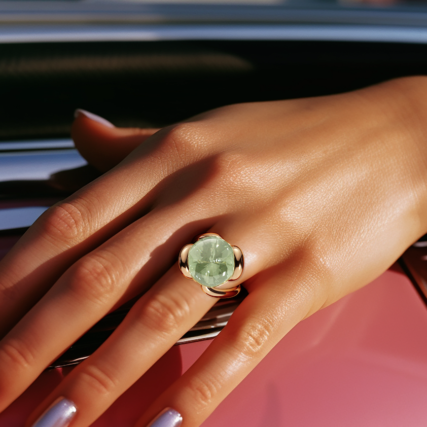 ATTACHE Stone Ring — worn on model