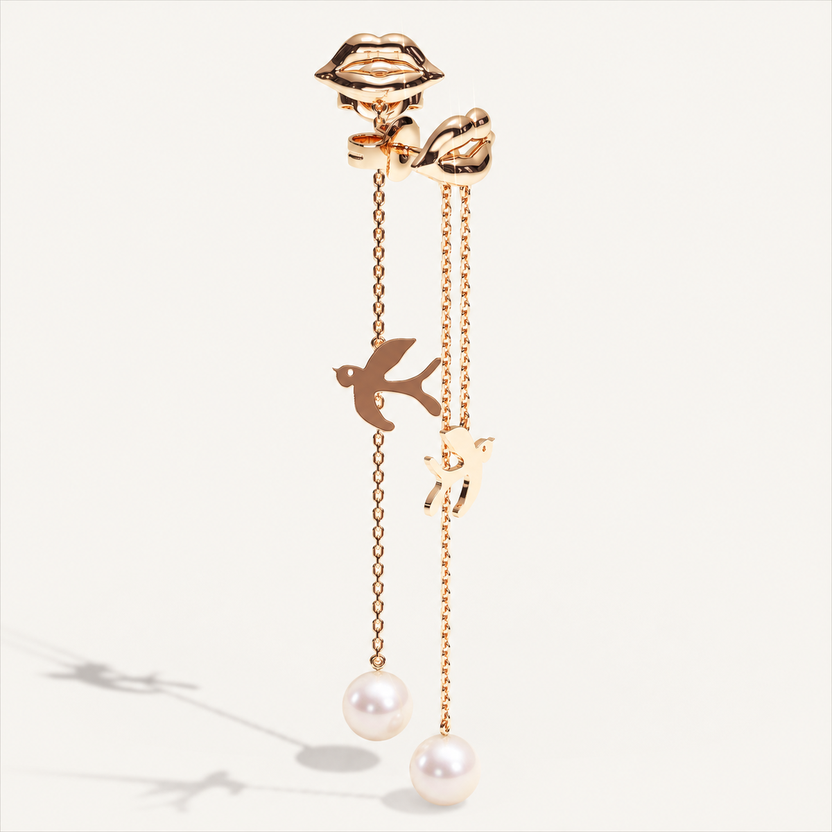 V-Zone Little Nomad Chain Ear Pendants — Akoya pearls, view-3