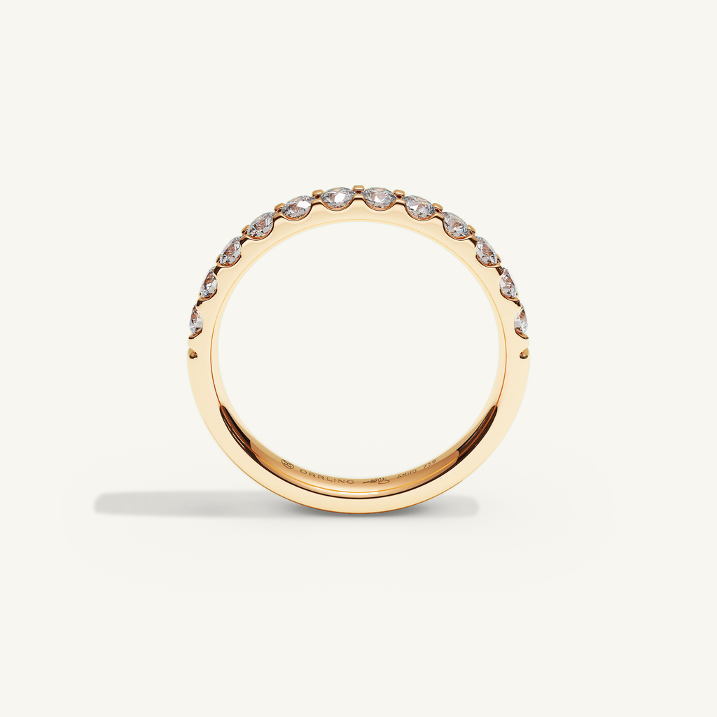 MONTE M25 3 mm Half Eternity Ring, 18K rose gold, view 3