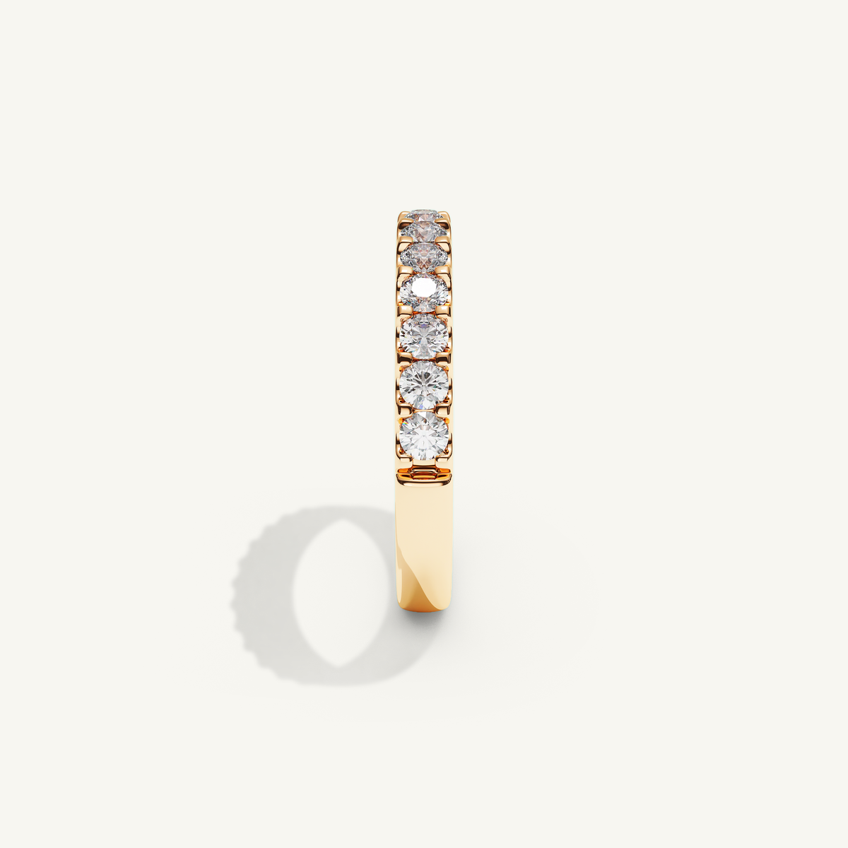 MONTE M25 3 mm Half Eternity Ring, 18K rose gold, view 4