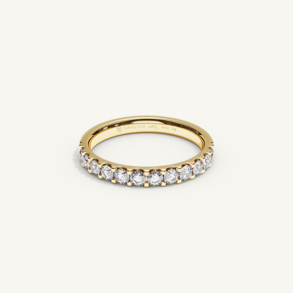 MONTE M25 3 mm Half Eternity Ring, 18K yellow gold, view 1