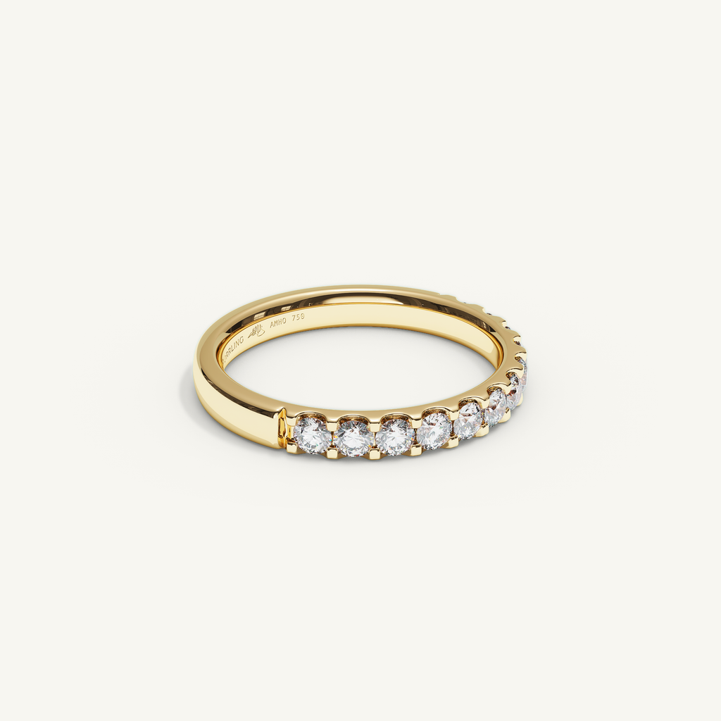 MONTE M25 3 mm Half Eternity Ring, 18K yellow gold, view 2