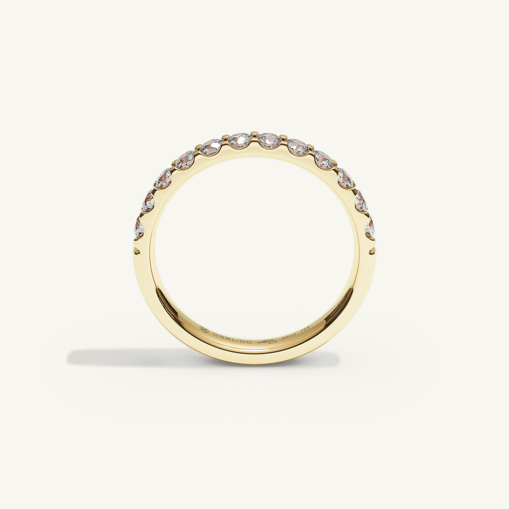 MONTE M25 3 mm Half Eternity Ring, 18K yellow gold, view 3