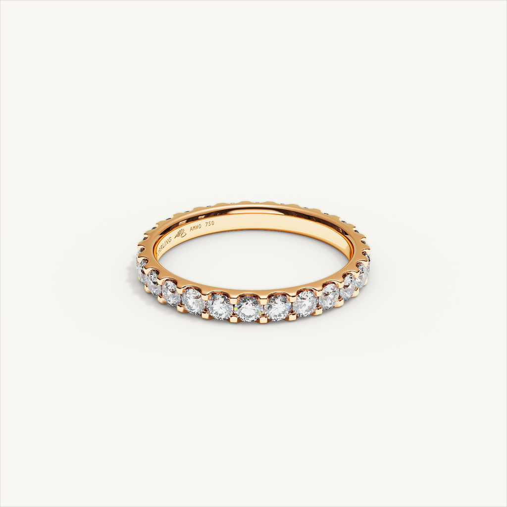 MONTE M25 3 mm diamond eternity ring in 18K rose gold — view 2