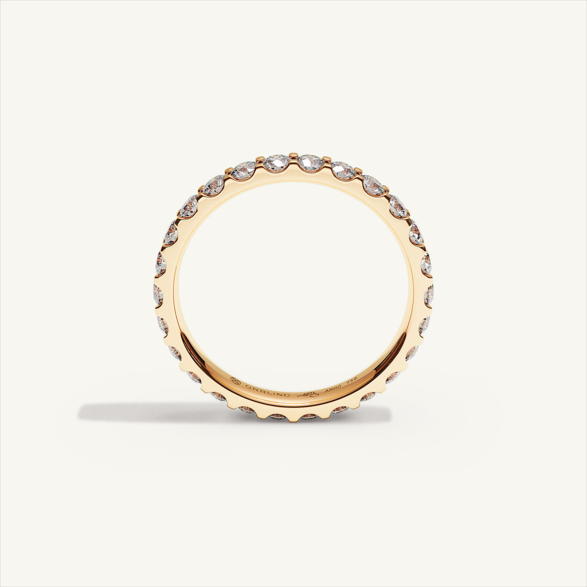 MONTE M25 3 mm diamond eternity ring in 18K rose gold — view 3
