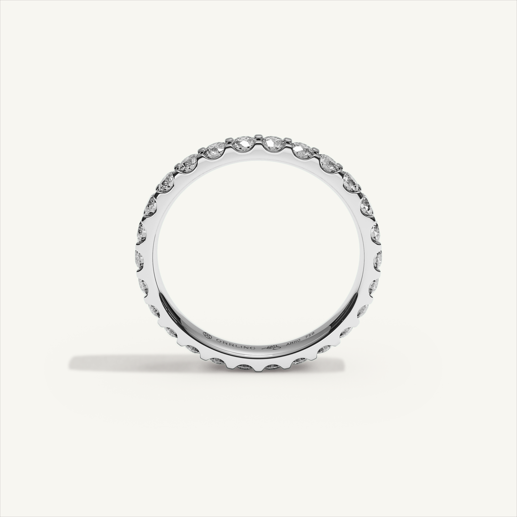 MONTE M25 3 mm diamond eternity ring in 18K white gold — view 3