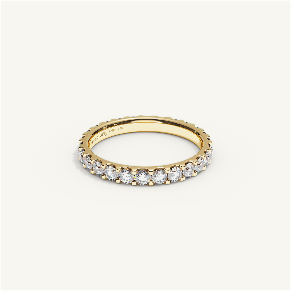 MONTE M25 3 mm diamond eternity ring in 18K yellow gold — view 2