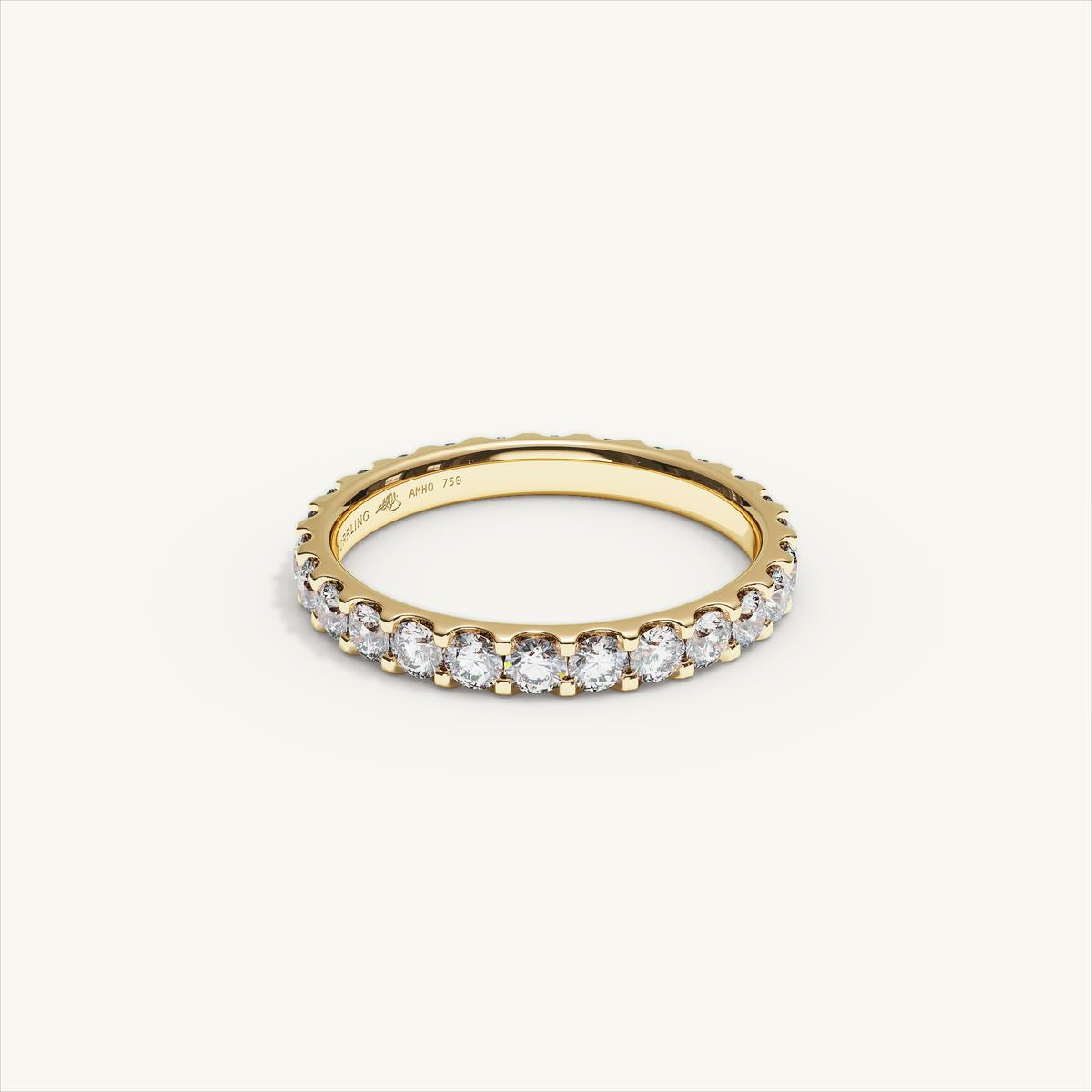 MONTE M25 3 mm diamond eternity ring in 18K yellow gold — view 2