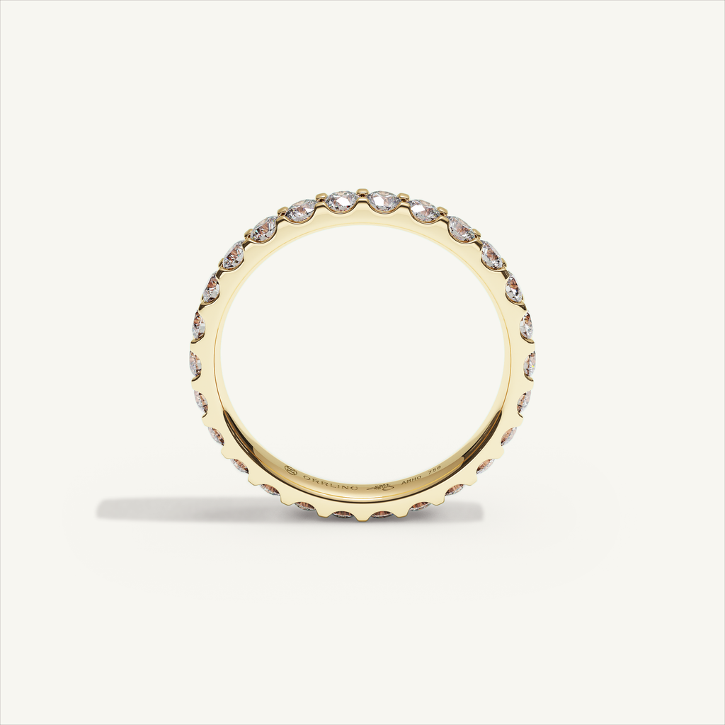 MONTE M25 3 mm diamond eternity ring in 18K yellow gold — view 3
