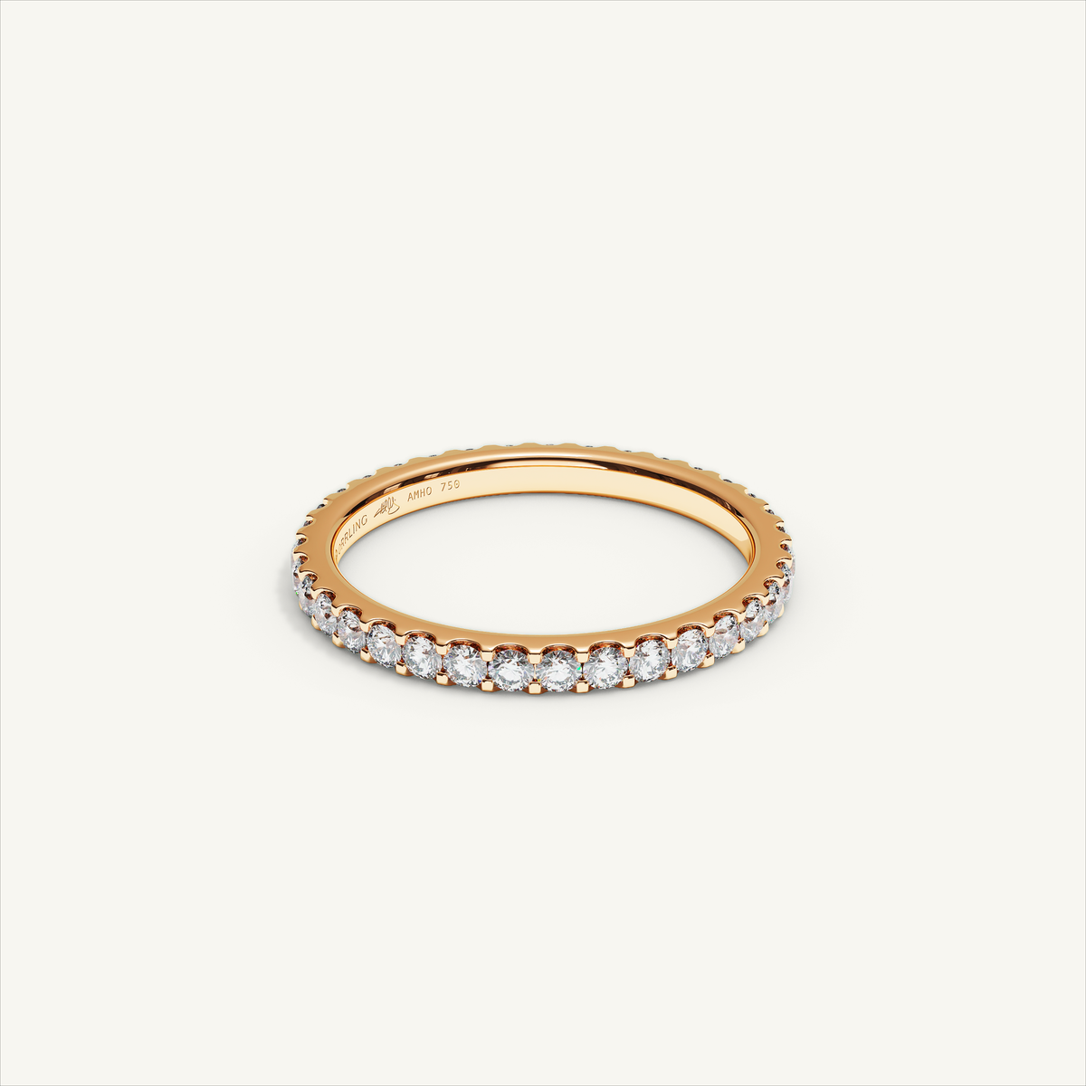 MONTE M25 diamond eternity ring in 18K rose gold — view 2