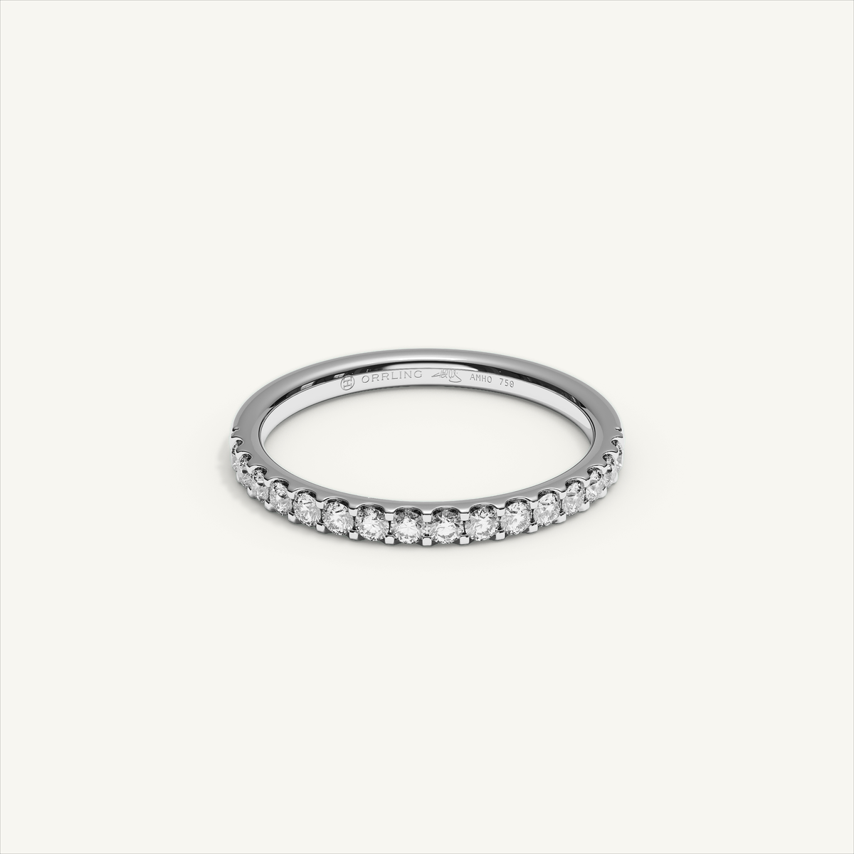 MONTE M25 Half Eternity Ring, 18K white gold, view 1