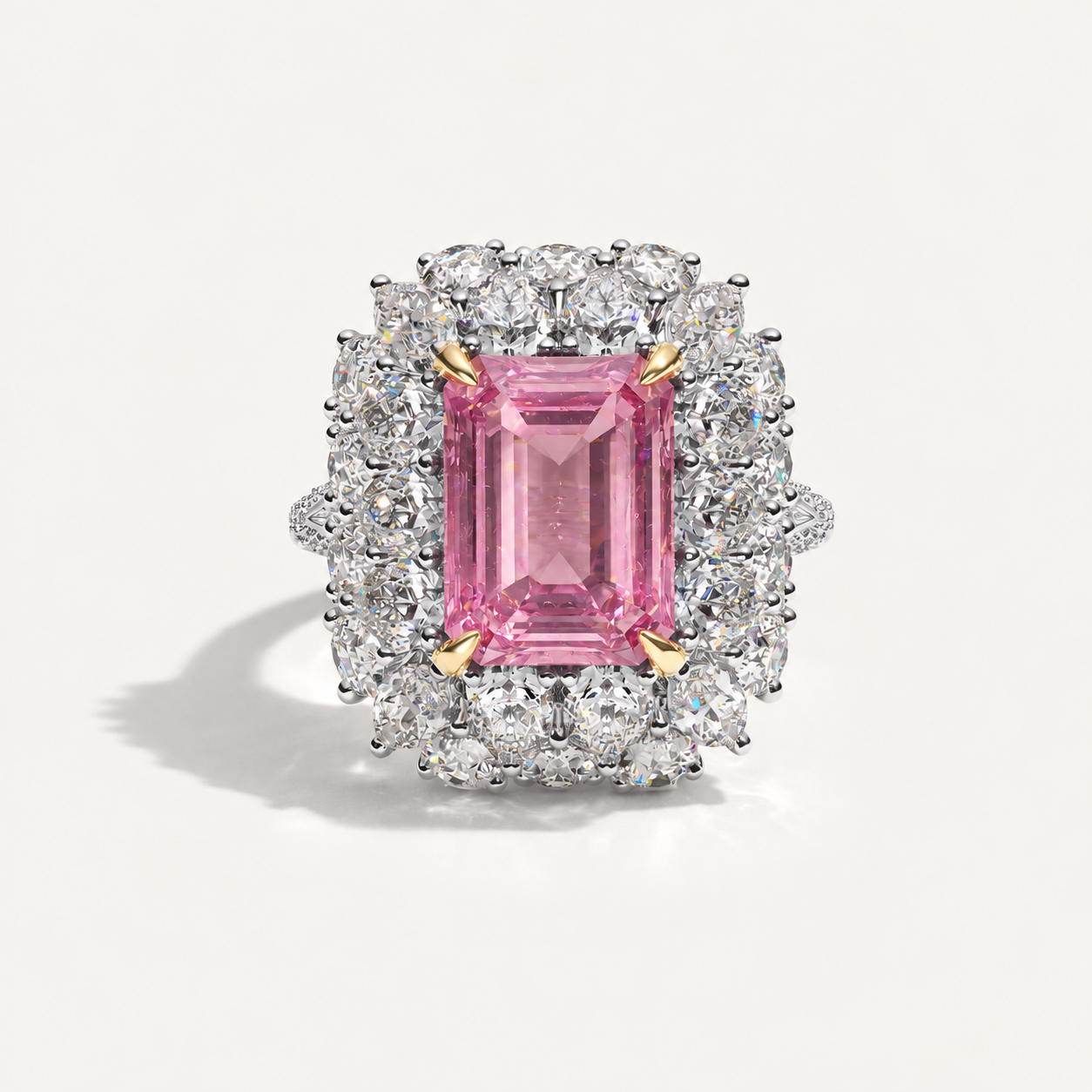 Ombrelle Pavilion with a pink sapphire centre stone