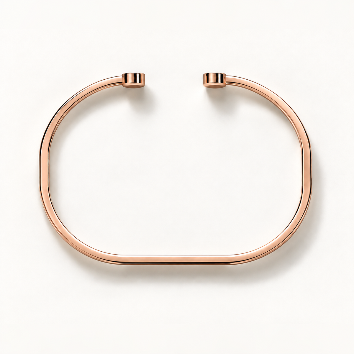 Open Monogram Frame Cuff in polished 18K rose gold, top view
