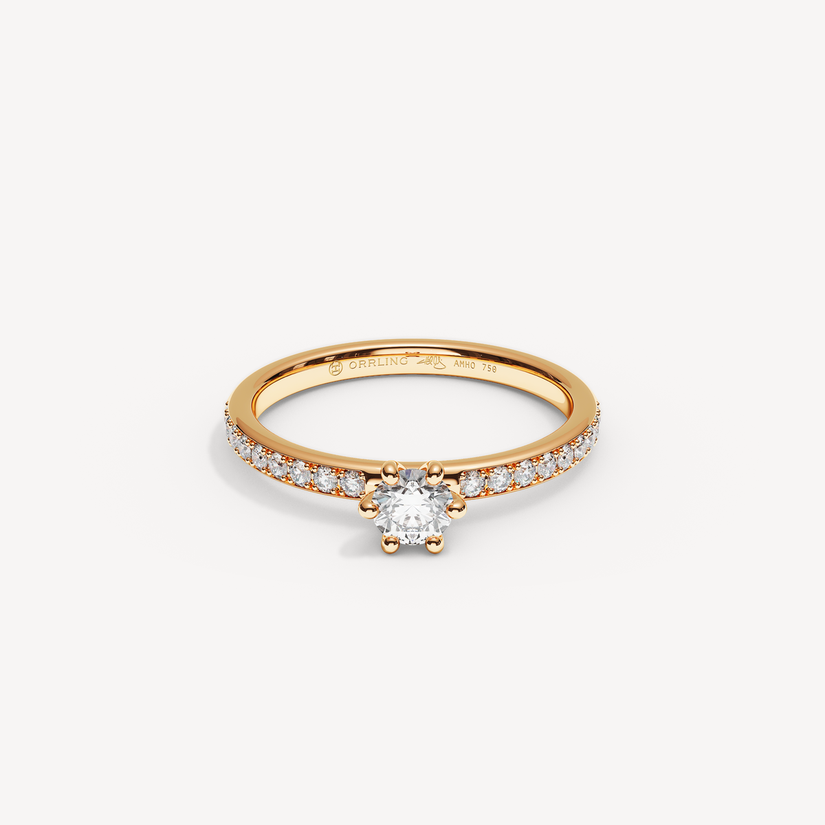 ORRIELLECANAL — Round Solitaire 2 mm · Diamond Band | Rose Gold | View 0