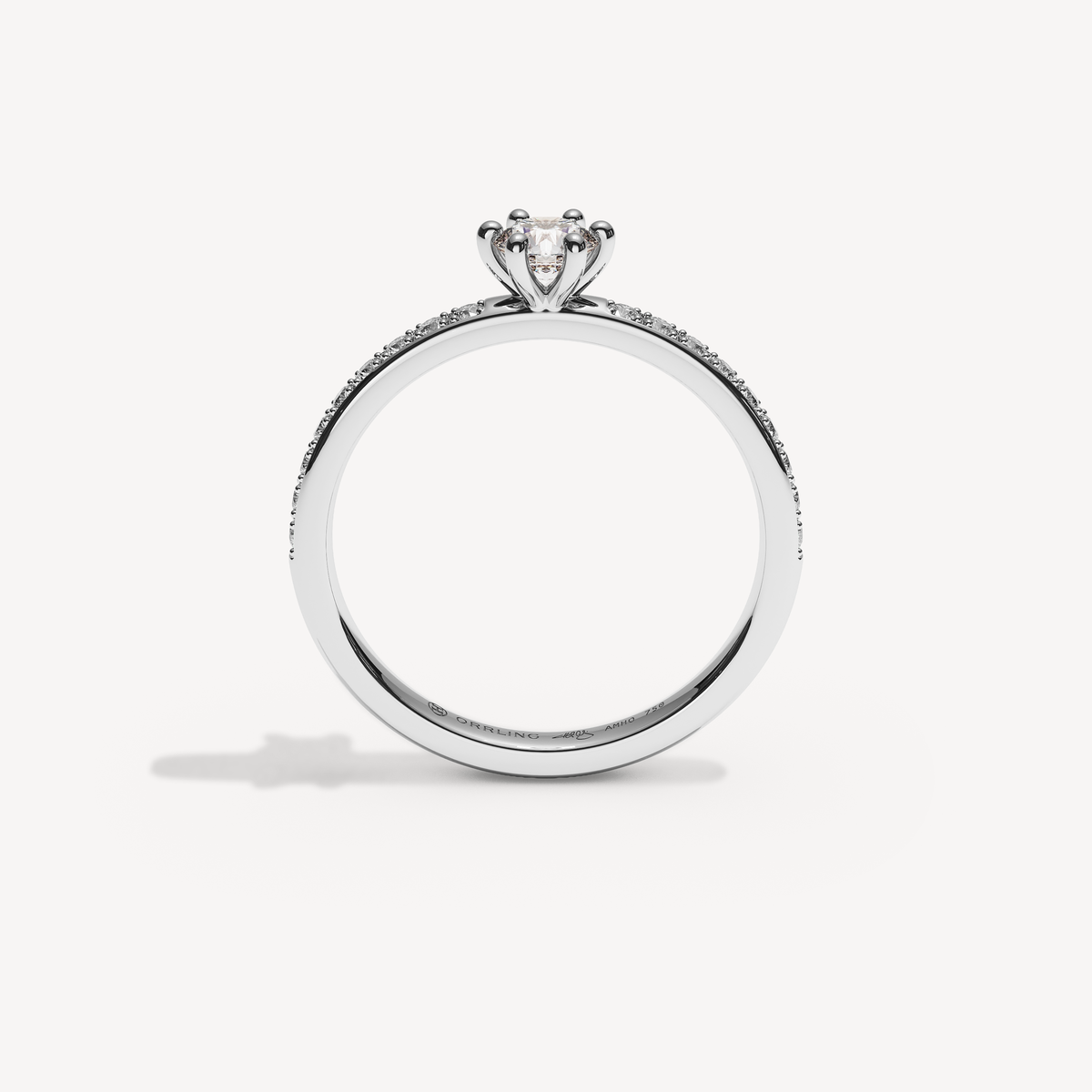 ORRIELLECANAL — Round Solitaire 2 mm · Diamond Band | White Gold | View 2