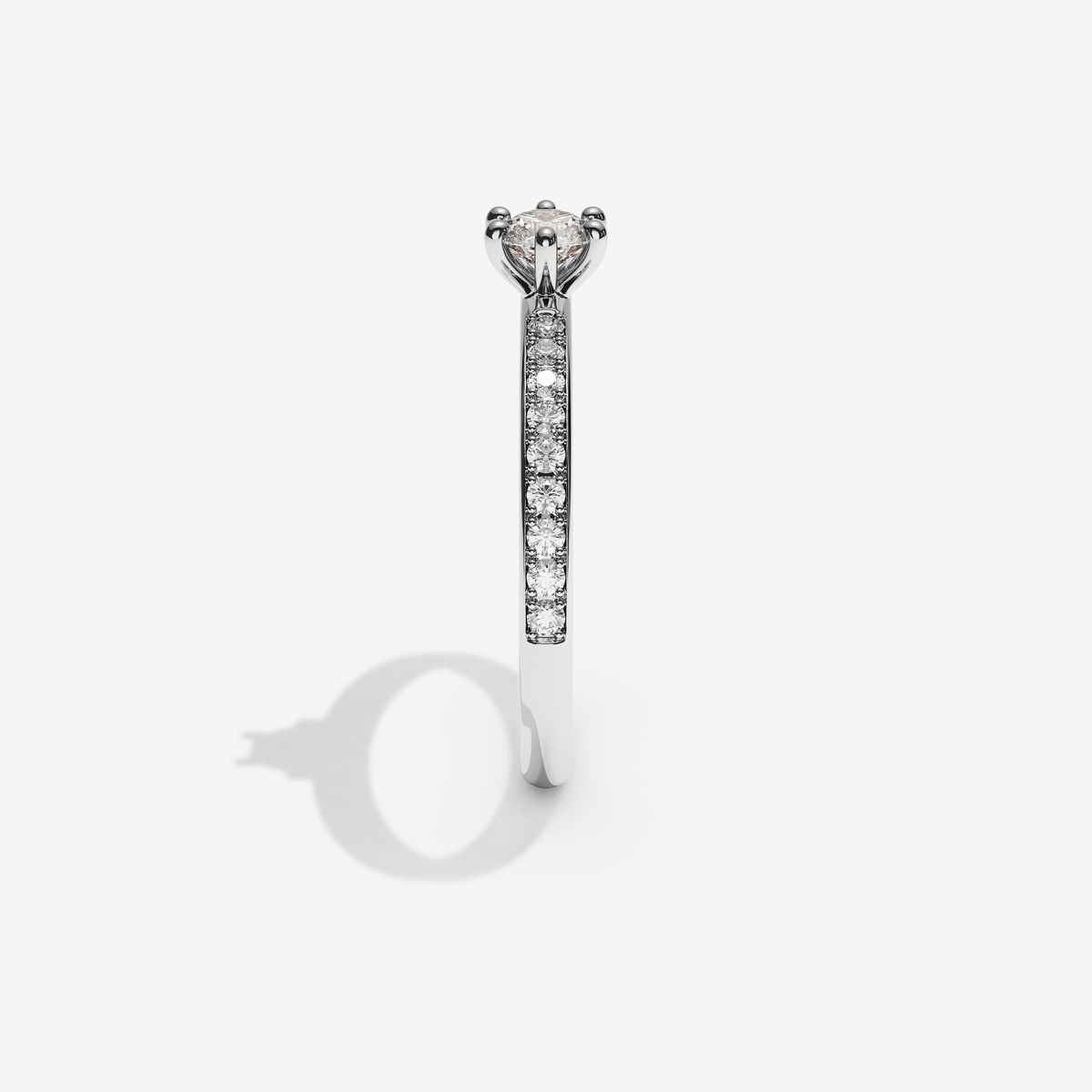 ORRIELLECANAL — Round Solitaire 2 mm · Diamond Band | White Gold | View 3