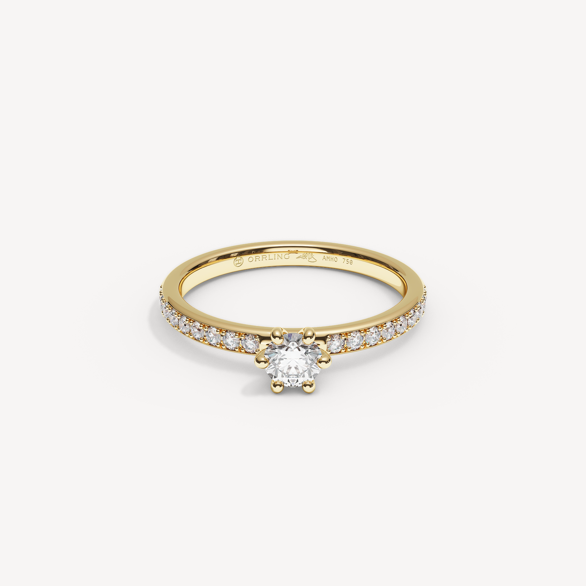 ORRIELLECANAL — Round Solitaire 2 mm · Diamond Band | Yellow Gold | View 0