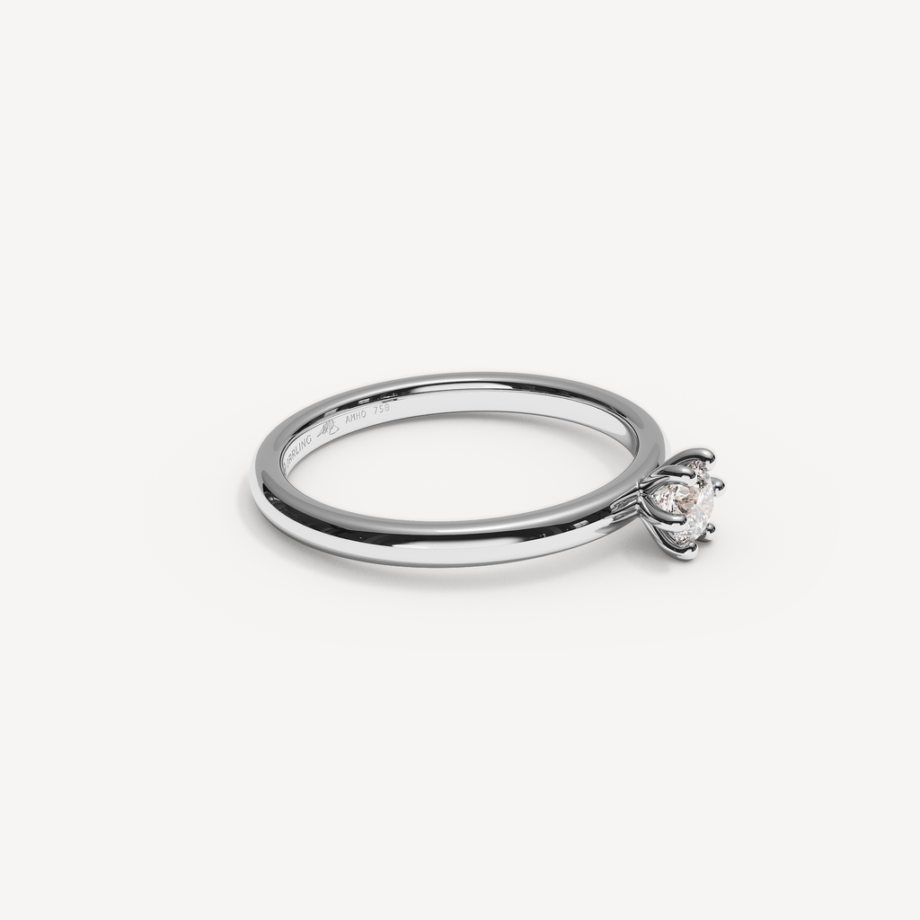 ORRIELLE — Round Solitaire 2 mm | White Gold | View 1