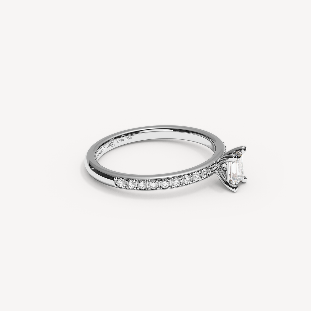 025) REFELLECANAL  92-2. Smaragd 0,30 + 0,01 sidstenar | White Gold | View 1