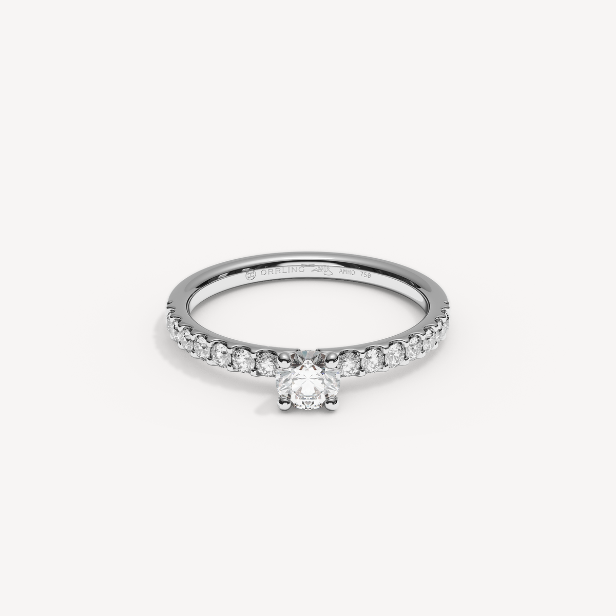 COVAMONTE — Round Solitaire 2 mm · Diamond Band | White Gold | View 0