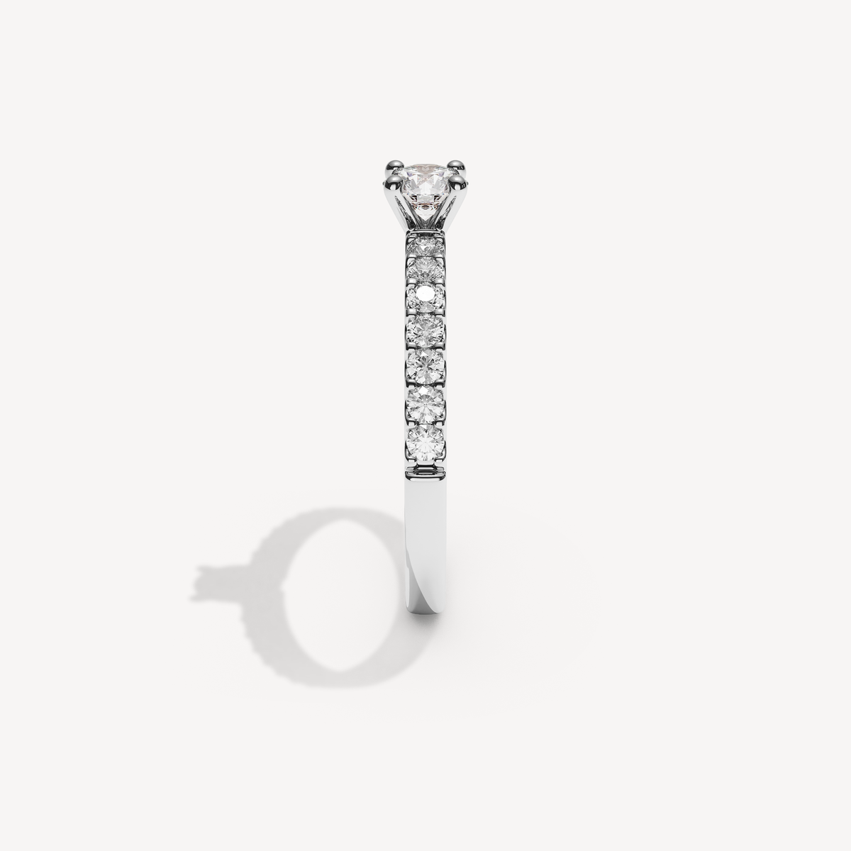 COVAMONTE — Round Solitaire 2 mm · Diamond Band | White Gold | View 3