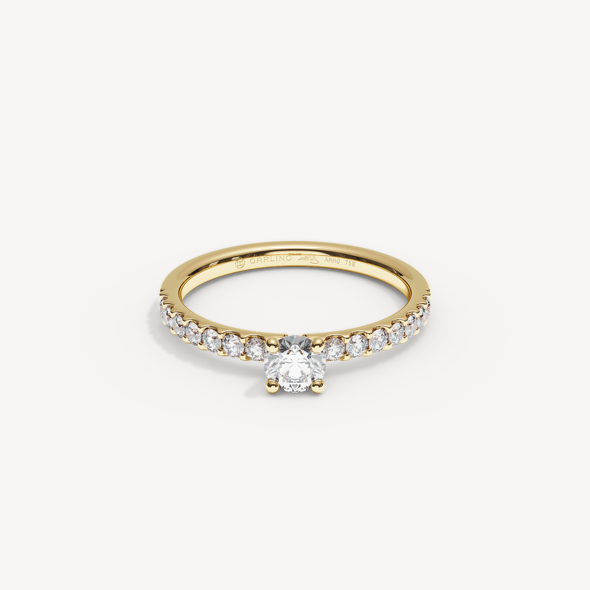 COVAMONTE — Round Solitaire 2 mm · Diamond Band | Yellow Gold | View 0