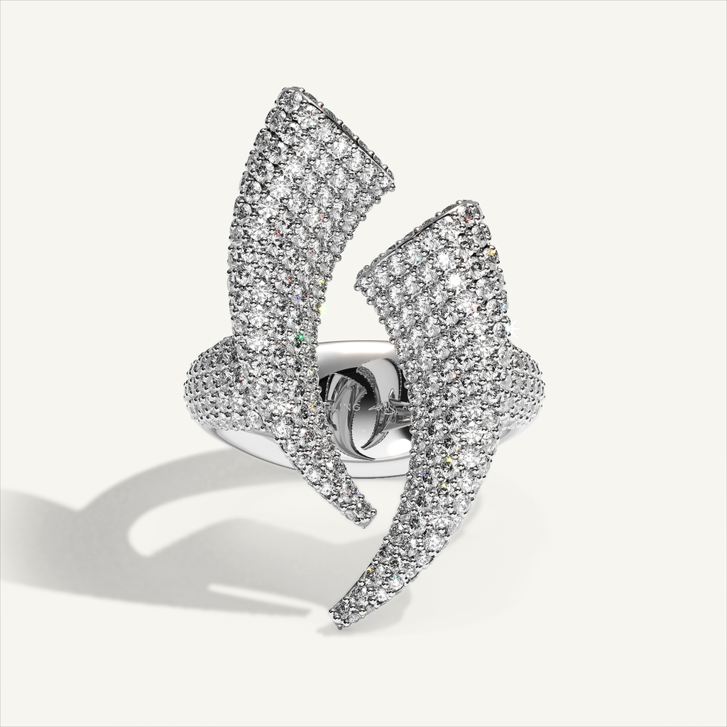 Griffe Couple Pavé Ring in 18K white gold, product view